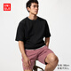 優(yōu)衣庫男裝女裝快干華夫格圓領(lǐng)T恤/短袖26春夏新款484803 09 黑色 L