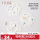 十月結晶嬰兒口水巾純棉防水圍嘴寶寶吃飯新生兒防吐奶紗布圍兜3條 3條組【建議0-2歲】【6層防水棉紗城市汽車(chē)】A類(lèi)