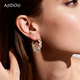 AJIDOU阿吉豆耳飾女鋯石復古耳釘耳圈小眾夸張設計感耳環(huán)耳扣新年禮物