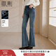 香影微喇牛仔褲女2025冬季新款復古藍水洗丹寧修身高腰休閑長(cháng)褲子 牛仔藍 L 165/68A/110-125斤
