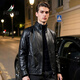 富鋌【油蠟頭層牛皮】潮流復古機車(chē)風(fēng)男裝立領(lǐng)真皮皮衣男士夾克外套男