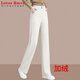 LOVER RUCCI法國窄版闊腿褲女春秋2026新款高腰寬松垂感女士休閑直筒褲子秋季 杏色（寶寶絨） 加絨 L (建議100斤-115斤)