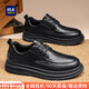 海瀾之家男鞋2026新款休閑皮鞋男低幫男士休閑鞋增高鞋子男真皮工裝上班鞋 黑色 42