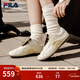 斐樂(lè )（FILA）官方女鞋薄底老爹鞋運動(dòng)鞋2025春新款水舞鞋休閑鞋德訓鞋 開(kāi)心果黃/拉菲草黃-PR 37.5