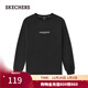 斯凱奇（Skechers）2025秋季新款舒適圓領(lǐng)上衣潮流針織長(cháng)袖T恤衫 碳黑/0018 2XL