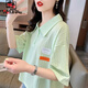 AEMAPE學(xué)院風(fēng)polo衫短袖t恤女2025春夏季新款小眾設計感洋氣短款上衣 MX-7-8133_淺綠色 XL