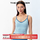 The Blender【專(zhuān)區特惠】撞色羅紋V領(lǐng)吊帶無(wú)縫針織背心固定胸墊 霧藍 M