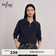 伊芙麗（eifini）蔣欣代言伊芙麗半開(kāi)翻領(lǐng)基礎拉鏈針織開(kāi)衫厚款溫暖外搭2025冬新款 藏青 半開(kāi)翻領(lǐng) M