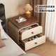 樸素物語(yǔ)全實(shí)木床頭柜臥室小型床頭置物架沙發(fā)邊柜子現代簡(jiǎn)約收納柜置物柜 【E0級高強度環(huán)保板材】胡桃頂+奶白色 50x40x46cm
