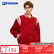 FILA FUSION斐樂(lè )潮牌情侶外套2026春貴氣新衣時(shí)尚休閑棒球服男女款 靡桑紅-RD XL 180/100A/XL
