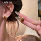 LnieerS999銀針虎眼石耳釘女2026新款耳環(huán)高級感氣質(zhì)大氣秋冬美拉德耳飾 虎眼石耳釘【S999足銀針】