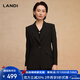 藍地（LANDI）赫本風(fēng)優(yōu)雅通勤西裝外套西服一?？坌奚鞳L女2025春新品 石墨黑 XL