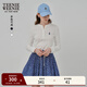 Teenie Weenie小熊女裝長(cháng)袖T恤2025秋季新款半開(kāi)襟溫柔時(shí)尚打底衫 象牙白 M