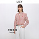 LILY2026春新款女裝全棉手繪條紋圣誕新年平安果蘋(píng)果刺繡襯衫外套 136洋紅 M