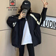 AEMAPE外套女春秋季新款2025chic高級感寬松休閑百搭小個(gè)子棒球服上衣 黑色 XL -130-150斤拍
