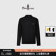 比音勒芬【18針澳洲羊毛】秋季時(shí)尚男士上衣撞色字母保暖親膚小高領(lǐng)羊毛衫 07黑 2XL /115