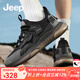 Jeep吉普男鞋2025冬季新品爆米花軟底椰子鞋男士防滑減震運動(dòng)跑步鞋男 黑色(運動(dòng)碼) 41 (255mm)