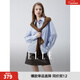 ELLE【法網(wǎng)學(xué)院】條紋復古披肩襯衫女2025秋新款寬松休閑氣質(zhì)襯衣 條紋 S