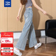 唐獅（TonLion）2025夏女天絲寬松版時(shí)尚九分褲