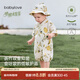 babylove嬰兒連體衣夏季竹棉山茶紗布和尚服男女寶寶哈衣薄款透氣衣服夏裝 檸香入夢(mèng) 73cm