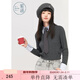 紫涵（ZIHAN）紫涵短款假兩件襯衫領(lǐng)針織衫女2024冬季新款修身顯瘦簡(jiǎn)約領(lǐng)帶毛衣 灰色 S