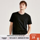 千紙鶴男裝純棉短袖t恤男寬松半袖夏季輕薄小白T打底衫白色上衣體恤夏裝 01X黑色 L