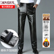 凱撒（KAISER）頭層綿羊皮真皮褲男士冬季高端防風(fēng)防水騎行長(cháng)褲高腰加厚保暖棉褲 黑色 常規款 33 腰圍二尺六（體重130斤左右）