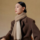 萬(wàn)事利秋冬新款100%山羊絨紅色圍巾女新年送禮保暖披肩羊絨圍巾風(fēng)華錦 羊絨圍巾-風(fēng)華錦香檳色 164cm×30cm（不含穗長(cháng)）