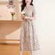 AEMAPE高級感純棉連衣裙女夏季2025年新款收腰氣質(zhì)長(cháng)款洋氣時(shí)尚碎花裙子 灰色 L 推薦 105-115斤