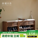 樸愫木作換鞋凳入戶(hù)門(mén)穿鞋凳小凳子門(mén)口進(jìn)門(mén)黑胡桃實(shí)木鞋架鞋柜床尾凳 長(cháng)款90CM丨現貨