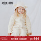 Milkbarn兒童羊羔絨上衣寶寶秋冬棉服男女童連帽夾棉保暖外套 巧克力白 120 cm