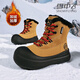 雪中飛雪地靴男女款2025冬季新款大頭靴加絨保暖棉鞋男中筒情侶棉靴子男 暖砂棕 （X2514424360FX） 41 （標準運動(dòng)尺碼）