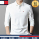TOME BORNEK正品湯米高端2025春夏長(cháng)袖POLO衫男士純棉秋季商務(wù)休閑翻領(lǐng)T恤衫 高檔白色 100％純棉【現貨速發(fā)】 2XL 180(155-170斤)