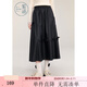 紫涵（ZIHAN）紫涵大裙擺蝴蝶結半身裙女2024冬季新款高腰森系百搭文藝中長(cháng)裙 黑色 XS