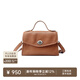 裘真復古郵差包G017休閑包大容量手提單肩斜挎植鞣牛皮包包女 大象灰