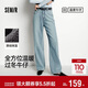 森馬（Semir）森柔|牛仔褲女冬搖粒絨直筒褲高腰2025酷颯風(fēng)拖地褲109725124006