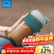 樂(lè )扣樂(lè )扣（LOCK&LOCK）咖啡杯耐熱玻璃水杯子男女學(xué)生便攜式雙飲吸管杯隨手杯500ML綠色
