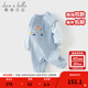戴維貝拉（DAVE＆BELLA）新生兒假兩件爬服0-6個(gè)月寶寶衣服春季新款小童連體衣嬰兒睡衣 夾花藍【現貨】 73cm （建議身高66-73cm）