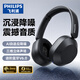 飛利浦（PHILIPS）[新款旗艦]藍牙耳機頭戴式降噪無(wú)線(xiàn)音質(zhì)音樂(lè )電腦電競游戲三角洲長(cháng)續航適配蘋(píng)果華為小米TAH1020-黑