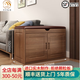 木葉私語(yǔ)（MUYESIYU）【整裝發(fā)貨】鞋柜門(mén)口實(shí)木換鞋凳入戶(hù)大容量?jì)ξ锛矣梅缐m可坐鞋柜 長(cháng)80-烤漆工藝三層-胡桃色