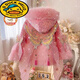 G.duck女童加絨派克服2024新年款仿皮草蝴蝶外套加厚公主風(fēng)輕奢毛毛衣冬 蝴蝶翅膀皮草 粉色 150 建議身高1米4左右