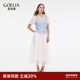 歌莉婭小香風(fēng)套裝女2025新款巨好看大方得體夏裝兩件套1E4RAD08A 05U粉藍 XS
