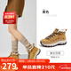 駱駝（CAMEL）工裝靴女山系拼接加絨保暖厚底增高休閑靴 L25W394101 黃色 37