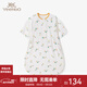 英氏（YEEHOO）寶寶睡袋嬰兒服女童不分腿中袖睡袋涼感防踢被春夏季夏涼被子 【夏款】羅勒綠 建議24-27℃ 85*36cm(推薦身高90-100cm)