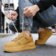 森馬新款男女款厚底增高運動(dòng)休閑鞋男滑板鞋情侶款鞋 麥色 41