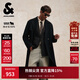 杰克·瓊斯（JACK&JONES）男裝25年秋冬季雙面毛呢大衣男士中長(cháng)款100%羊毛商務(wù)休閑毛呢外套 E40黑色 M （175）