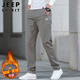 JEEP SPIRIT吉普休閑褲男寬松秋冬季直筒褲子男士商務(wù)男褲 淺灰色 33