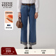 Teenie Weenie小熊女裝時(shí)尚春季簡(jiǎn)約風(fēng)通勤暖絨牛仔褲時(shí)髦卷邊長(cháng)褲 深藍色 S (160)