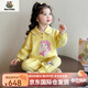 Burwilde國際品牌女童春裝套裝2025新款洋氣休閑衛衣兒童春秋季運動(dòng)時(shí)髦寶 黃色（禮盒裝） 90 cm[建議80-90cm1-2周歲]