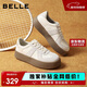 百麗板栗酥復古厚底增高德訓鞋女2025新款拼色休閑鞋JD002CM5 米白 38